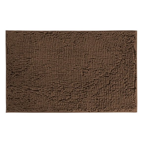 Chenille Brown Bath Mat 24 x 36 in By Catalina Home - Picture 2 of 4